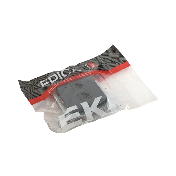 Механизм розетки RJ45 - 2шт, (cat5), графит Эпика EKF