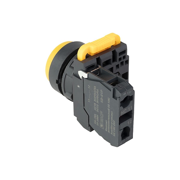 Кнопка выпирающая SB-25 без фиксации 1NС желтая IP65 EKF