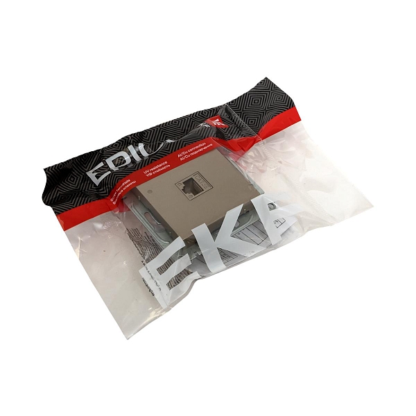 Механизм розетки RJ45 (cat5), шампань Эпика EKF