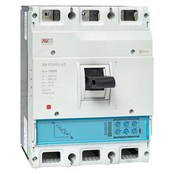 Выключатель автоматический в литом корпусе AV-POWER-4/3 1000А 50кА ETU2.0 EKF
