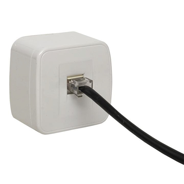 Минск Розетка RJ-45 1-местная, ОП 1А, 120В, белая EKF