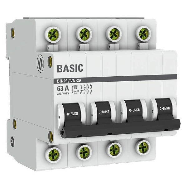 Выключатель нагрузки ВН-29 4P 63А BASIC