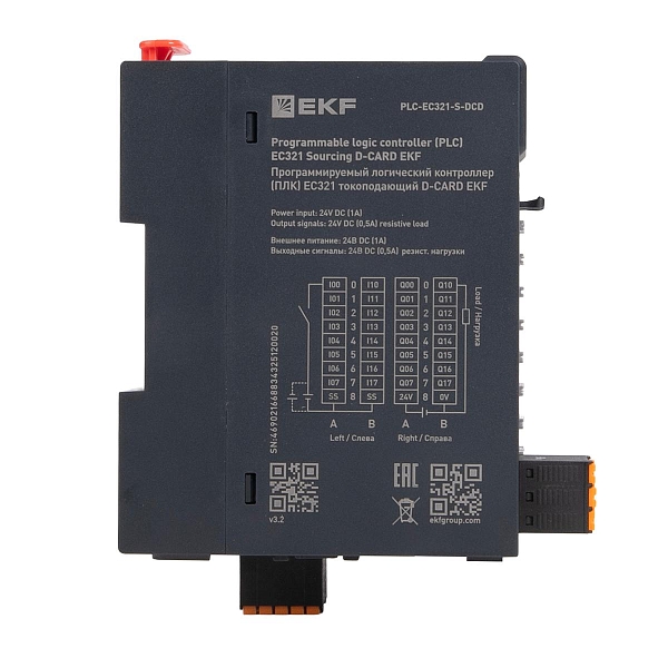 Программируемый логический контроллер (ПЛК) EC321 токоподающий D-CARD EKF