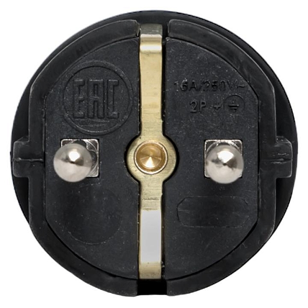 Вилка прямая каучуковая 230В 2P+PE 16A IP44 EKF PRO