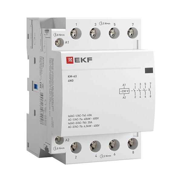 Контактор модульный КМ 63А 4NO 230В АС (3 мод.) PROXIMA EKF