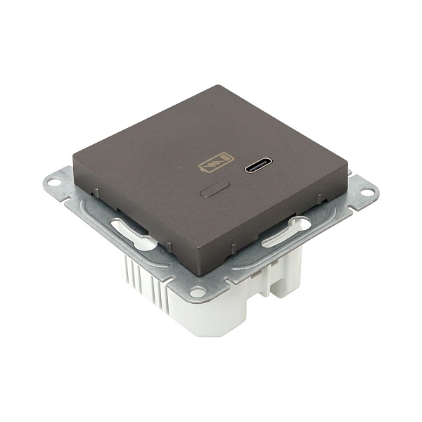 Механизм розетки USB-С, быстрая, мокко Эпика EKF