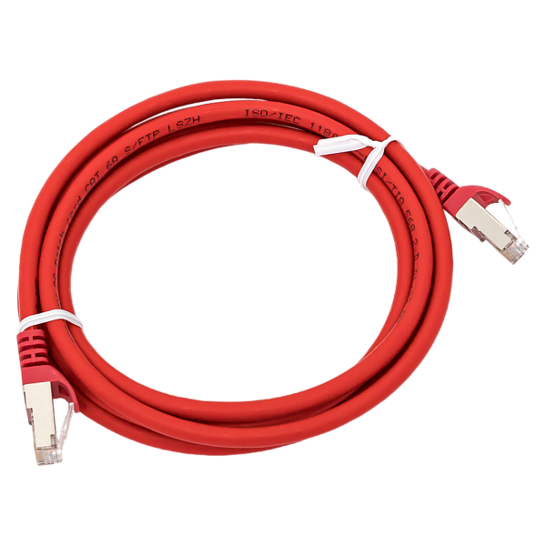 Патч-корд TERACOM CS Cat.6A экранированный S/FTP оболочка LSZH красный (1,0м)