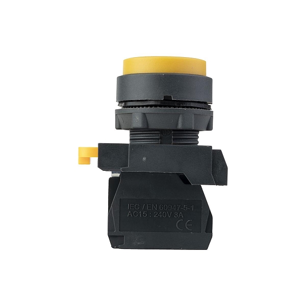 Кнопка выпирающая SB-25 без фиксации 1NO желтая IP65 EKF