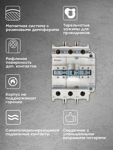 Контактор КМЭ-3 80А 1NO+1NC 110В AC EKF