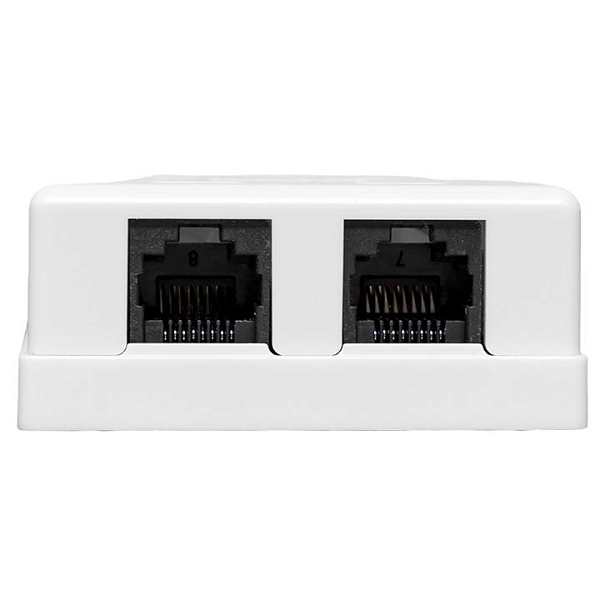 Розетка настенная TERACOM Cat.5E неэкранированная 2 порта RJ-45 Dual IDC белая