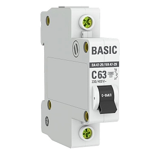 Автоматический выключатель ВА 47-29 1P 63А (C) 4,5кА BASIC