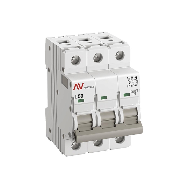 Выключатель автоматический AV-6 3P 50A (L) 6kA EKF AVERES