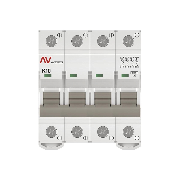 Выключатель автоматический AV-6 DC 4P 10A (K) 6kA EKF AVERES