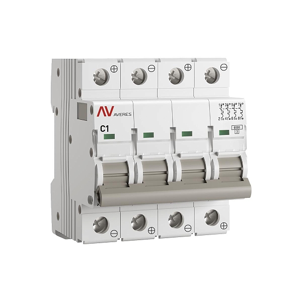 Выключатель автоматический AV-6 DC 4P 1A (C) 6kA EKF AVERES