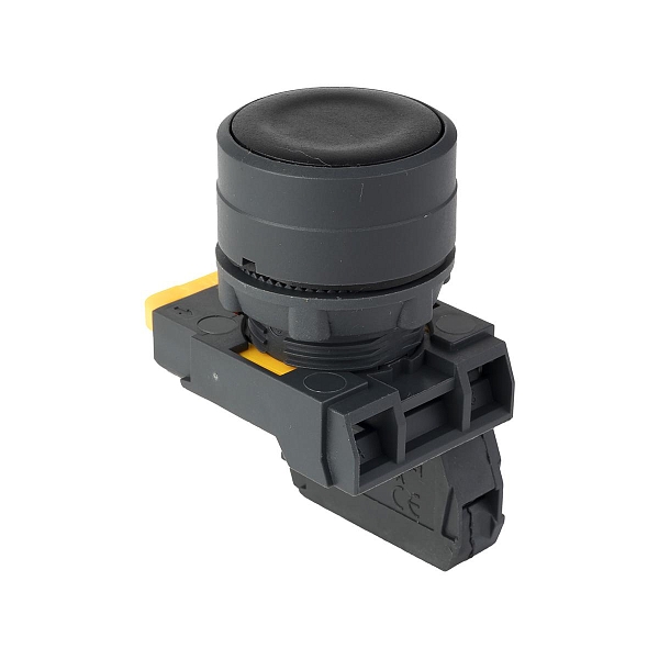 Кнопка SB-31 плоская с фиксацией 1NO черная IP65 EKF