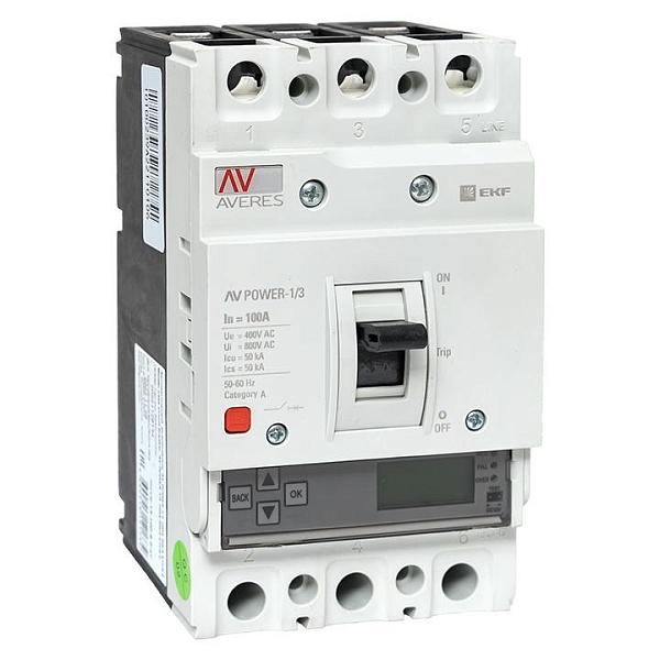Выключатель автоматический в литом корпусе AV-POWER-1/3 100А 50кА ETU6.0 EKF