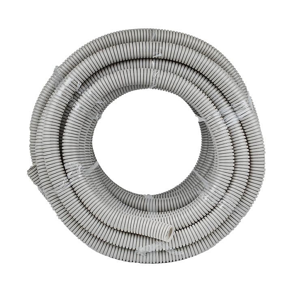 Труба гофр. ПВХ с протяжкой d32 мм (30 м) серая EKF-Plast