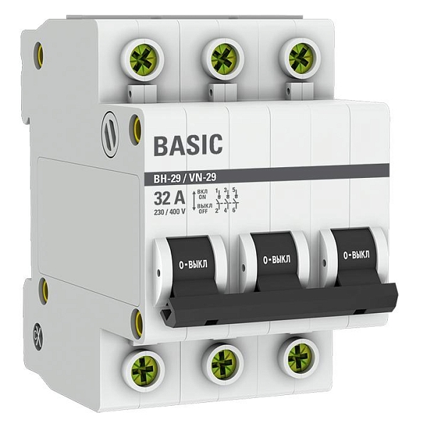 Выключатель нагрузки ВН-29 3P 32А BASIC