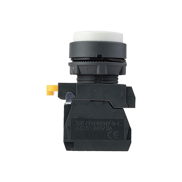 Кнопка выпирающая SB-25 без фиксации 1NO+1NС белая IP65 EKF
