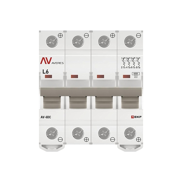 Выключатель автоматический AV-6 DC 4P 6A (L) 6kA EKF AVERES