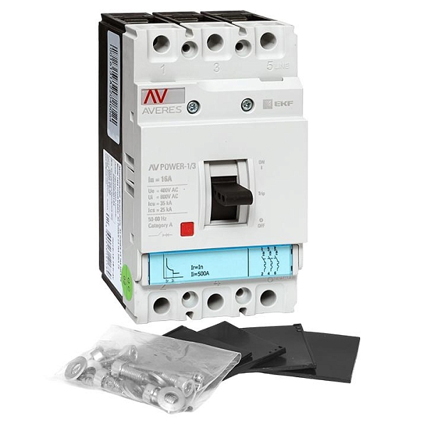 Выключатель автоматический в литом корпусе AV-POWER-1/3 16А 35кА TR EKF