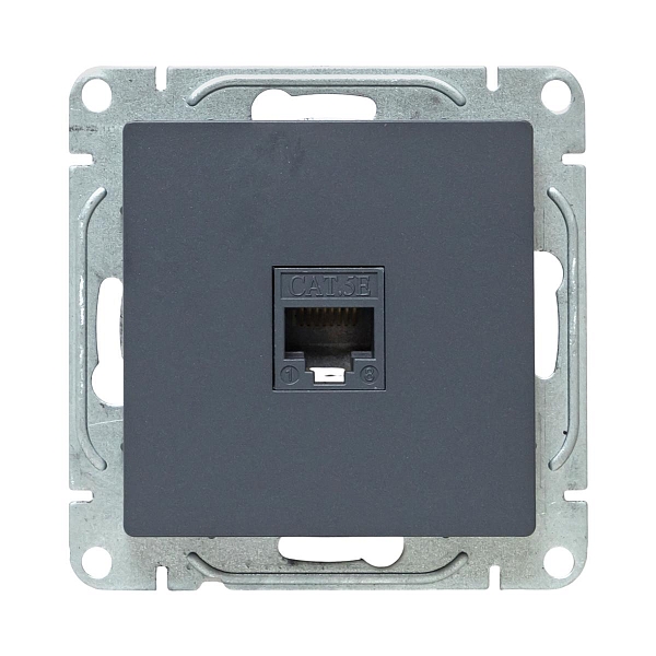 Механизм розетки RJ45 (cat5), графит Эпика EKF