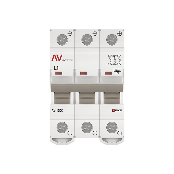 Выключатель автоматический AV-10 DC 3P 1A (L) 10kA EKF AVERES