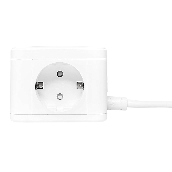 Удлинитель "Куб" 2 гнезда 2USB 2,4А+Type C + Ночник 1,3 метра 1мм2