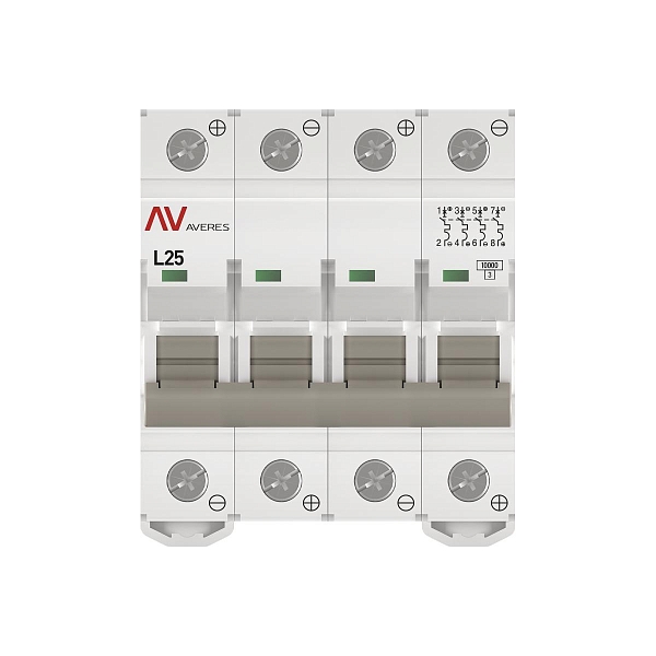 Выключатель автоматический AV-10 DC 4P 25A (L) 10kA EKF AVERES