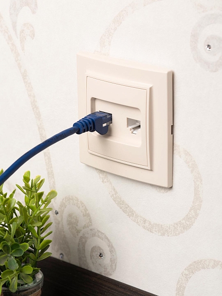 Минск Розетка RJ-45 2-местная СП бежевая EKF