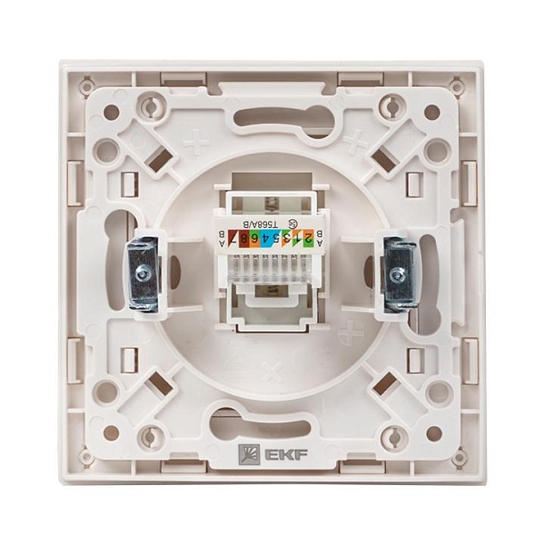 Стокгольм Механизм Розетки RJ-45 1-местной белый EKF