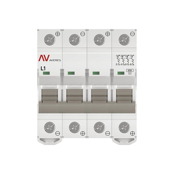 Выключатель автоматический AV-6 DC 4P 1A (L) 6kA EKF AVERES