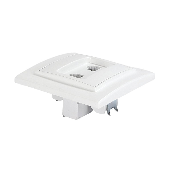 Розетка RJ-45 2-местная СП Минск белая EKF