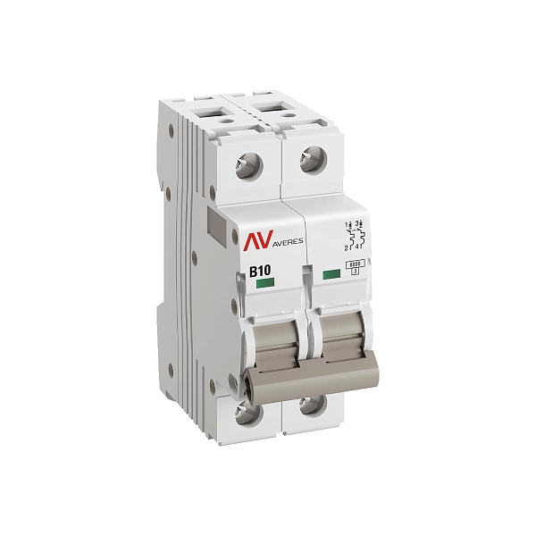 Выключатель автоматический AV-6 2P 10A (B) 6kA EKF AVERES