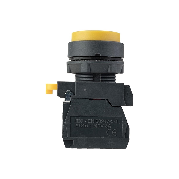 Кнопка выпирающая SB-25 без фиксации 1NO+1NС желтая IP65 EKF