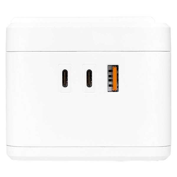 Удлинитель "Куб" 2 гнезда 1USB + 2Type C с быстрой зарядкой, подставкой под телефон и ночником 1,3 метра 1мм2