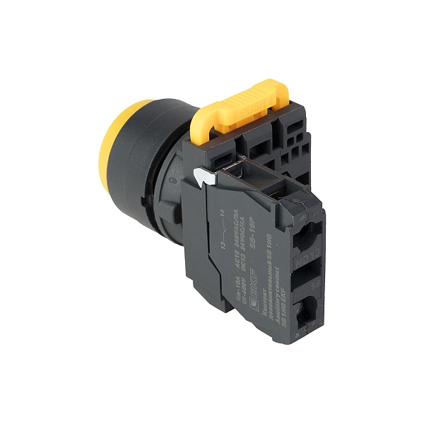 Кнопка выпирающая SB-35 с фиксацией 1NO желтая IP65 EKF