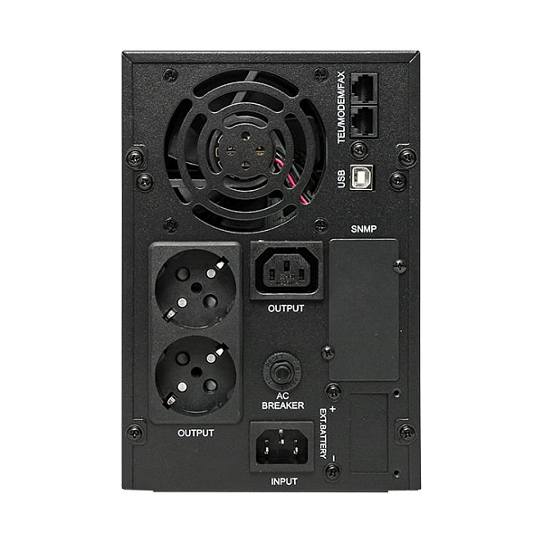 Источник Бесперебойного Питания Линейно-интерактивный E-Power PSW 600 2000 ВА, напольный, c АКБ 3x12В_9 Ач, 1600Вт,USB,RJ45,1хСE13,2xSchuko