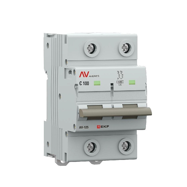 Выключатель автоматический AV-125 2P 100A (D) 10kA EKF AVERES