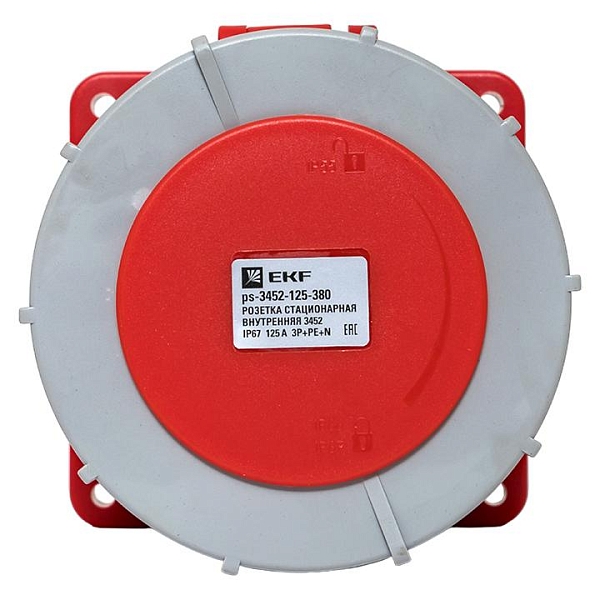 Розетка стационарная внутренняя 3452 3Р+РЕ+N 125А 380В IP67 EKF PROxima