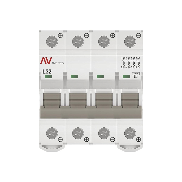 Выключатель автоматический AV-6 DC 4P 32A (L) 6kA EKF AVERES