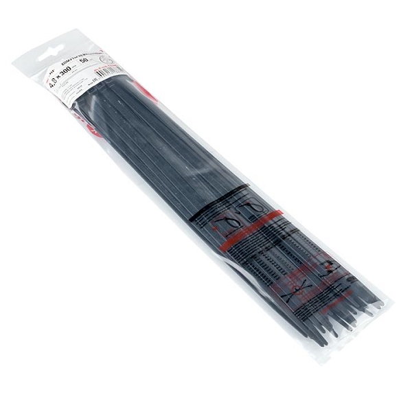 Хомут P6.6 стандартный (ч), 4.8x300 (50шт) FlexLock PROxima