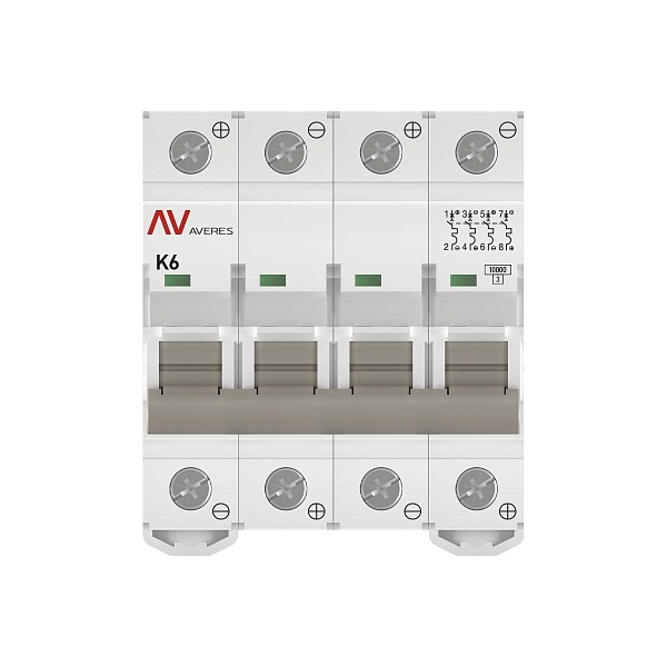 Выключатель автоматический AV-10 DC 4P 6A (K) 10kA EKF AVERES