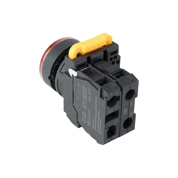 Кнопка SB-27 плоская без фиксации c подсветкой 220V AC 1NC красная IP65 EKF