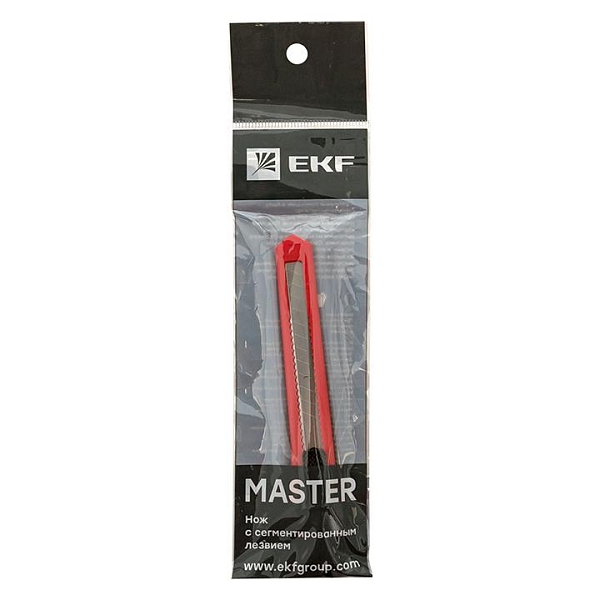 Нож с сегментированным лезвием 9 мм НСМ-10 EKF Master