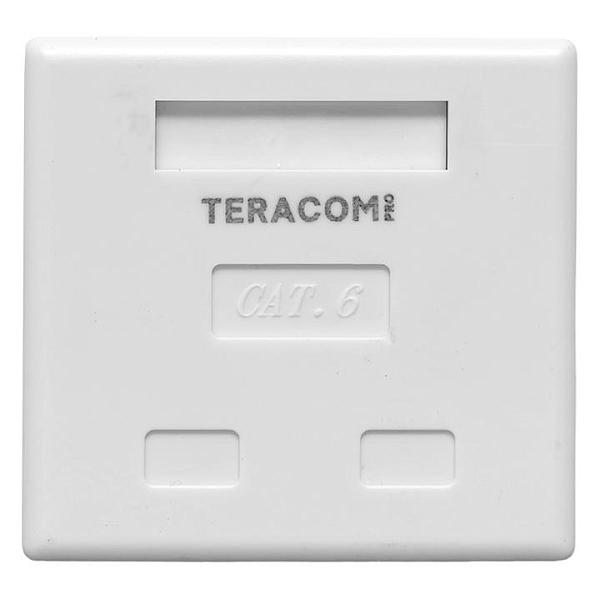 Розетка настенная TERACOM PRO Cat.6 неэкранированная 2 порта RJ-45 Dual IDC белая