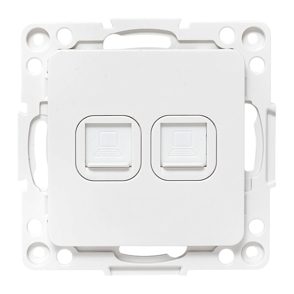 Стокгольм Механизм розетки RJ-45 2-местной белый EKF