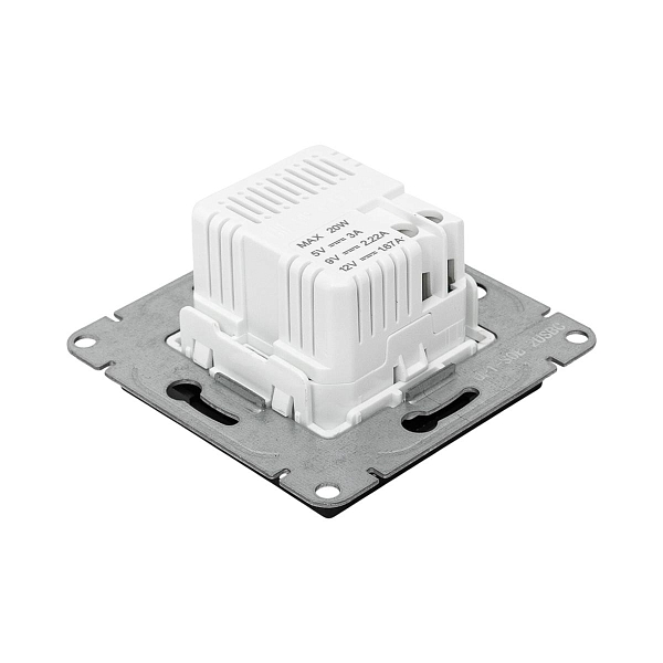 Механизм розетки USB-C - 2шт, чёрный Эпика EKF