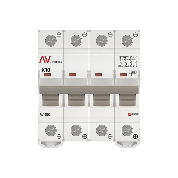 Выключатель автоматический AV-6 DC 4P 10A (K) 6kA EKF AVERES