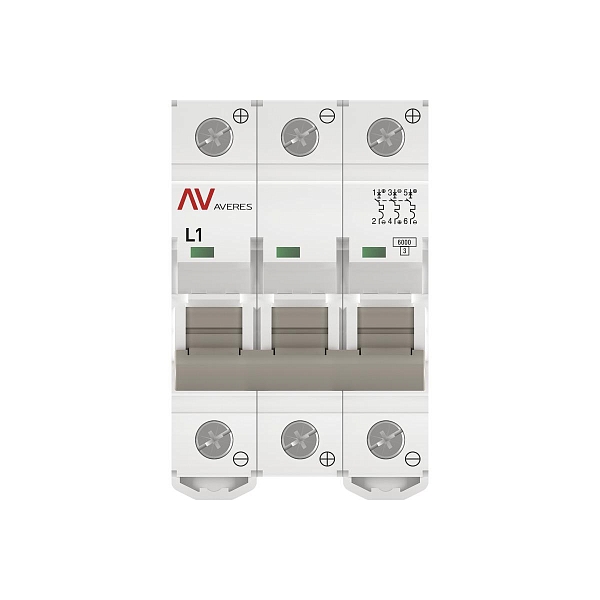 Выключатель автоматический AV-6 DC 3P 1A (L) 6kA EKF AVERES